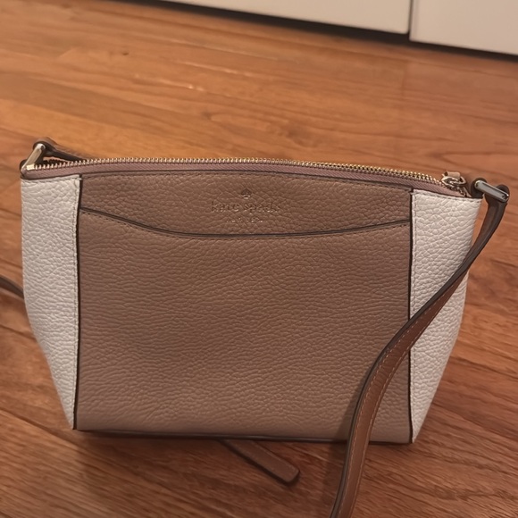 kate spade Handbags - kate spade Beige and White Pebbled Leather Crossbody